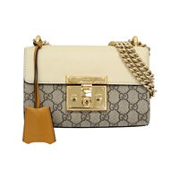 烏木色 GG Supreme帆布 Padlock 小號 肩背包【GUCCI 古馳】 409487