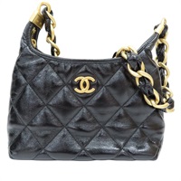 黑色 亮面牛皮 Hobo 肩背包【CHANEL 香奈兒】 AS4922