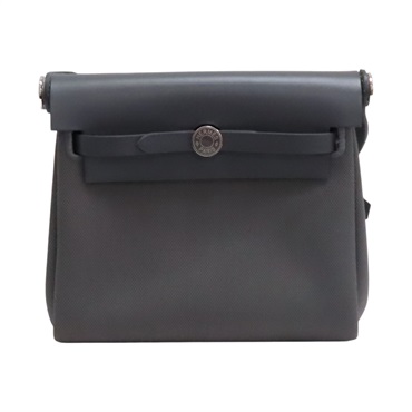 8F Gris Etain 錫器灰 牛皮 帆布 Herbag zip 20 肩背包 K刻【HERMES 愛馬仕】 H086430CK