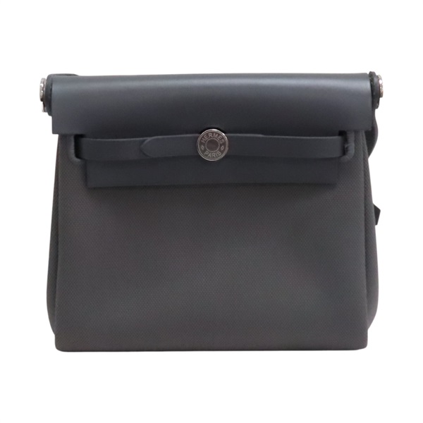 8F Gris Etain 錫器灰 牛皮 帆布 Herbag zip 20 肩背包 K刻【HERMES 愛馬仕】 H086430CK