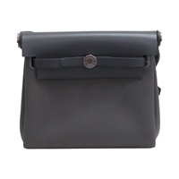 8F Gris Etain 錫器灰 牛皮 帆布 Herbag zip 20 肩背包 K刻【HERMES 愛馬仕】 H086430CK