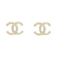 淺金色鍍金 雙C 耳環【CHANEL 香奈兒】