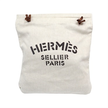 米色 帆布 Aline Groom 肩背包 W刻【HERMES 愛馬仕】 H068487CK