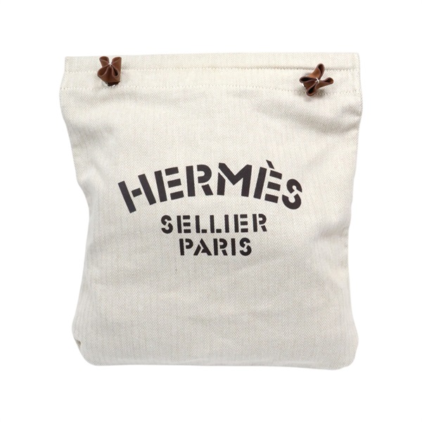 米色 帆布 Aline Groom 肩背包 W刻【HERMES 愛馬仕】 H068487CK