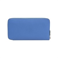 藍色 Epsom牛皮 Silk'In Classique 拉鍊 長夾 口R刻【HERMES 愛馬仕】 H085859CK