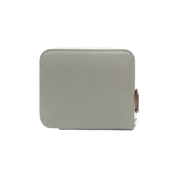錫器灰 Evercolor 牛皮 Silk'In Compact 拉鍊 零錢包 W刻【HERMES 愛馬仕】 H087114CK