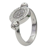 18白K金 瑪瑙 翻轉 戒指【BVLGARI 寶格麗】 AN850723