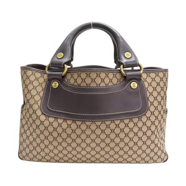 棕色 帆布 牛皮 Macadam Boogie 手提包【CELINE 賽琳】 134022BLA