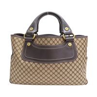 棕色 帆布 牛皮 Macadam Boogie 手提包【CELINE 賽琳】 134022BLA