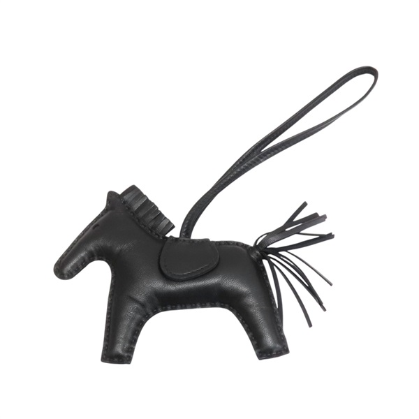 黑色 羊皮 Rodeo MM 馬 吊飾 A刻【HERMES 愛馬仕】 H064930CA