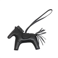 黑色 羊皮 Rodeo MM 馬 吊飾 A刻【HERMES 愛馬仕】 H064930CA