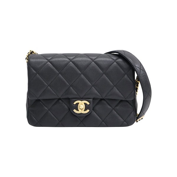 黑色 荔枝紋 牛皮 鍊帶 肩背包【CHANEL 香奈兒】 AS4594B