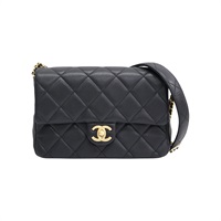 黑色 荔枝紋 牛皮 鍊帶 肩背包【CHANEL 香奈兒】 AS4594B