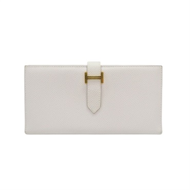 奶昔白 Epsom 牛皮 Bearn Soufflet 二折長夾 W刻 金扣【HERMES 愛馬仕】 H039785CK