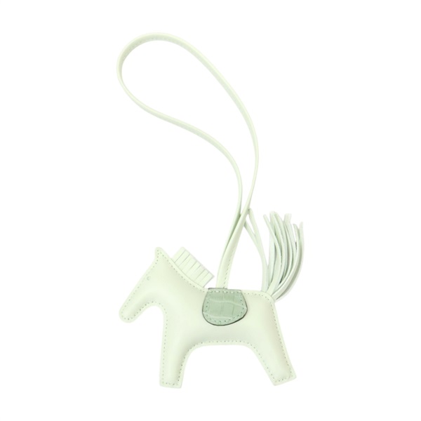 綠色 Agneau milo羊皮 鱷魚皮 Rodeo PM 小馬 吊飾 W刻【HERMES 愛馬仕】