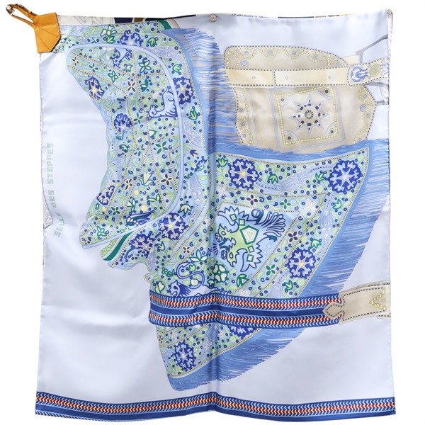 藍色 絲綢 連身裙【HERMES 愛馬仕】 H1028088