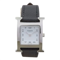 白色錶面 不鏽鋼 EPSOM牛皮錶帶 H Watch 石英腕錶【HERMES 愛馬仕】 HH1.210