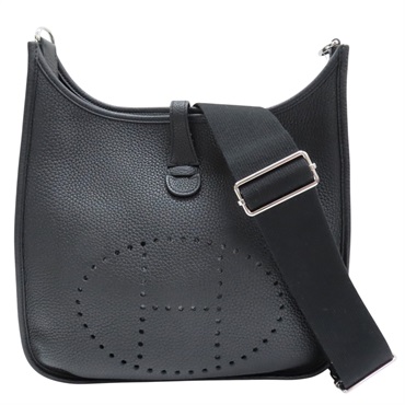 黑色 Clemence 牛皮 Evelyne III 29 肩背包 U刻 銀釦【HERMES 愛馬仕】 H056277CK