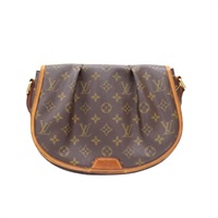棕色 原花帆布 Menilmontant PM 肩背包【LOUIS VUITTON LV 路易威登】 M40474