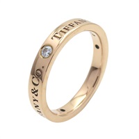 18K黃金 3PD鑽石 Flat band 戒指【Tiffany & Co 蒂芬妮】