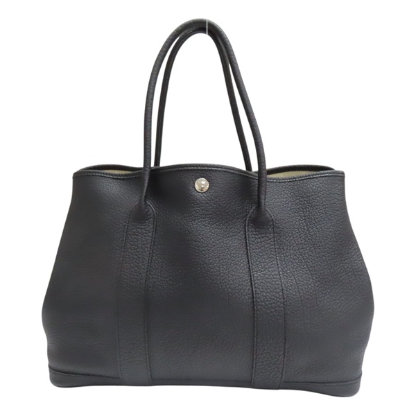 黑色 Togo牛皮 Garden Party 36 手提包 銀扣 口Q刻【HERMES 愛馬仕】 H051568CK