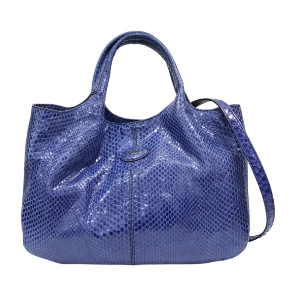 藍色 蛇紋皮革 兩用包【TOD'S 托德斯】