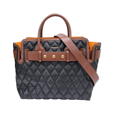 黑/棕色 牛皮 Triple Stud Belt Bag 肩背包【BURBERRY 巴寶莉】 8023129