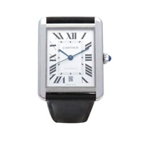 銀色錶盤 不鏽鋼 自動機械錶 Tank Solo XL 腕錶【Cartier 卡地亞】 W5200027