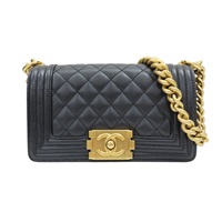 黑色 菱格紋 荔枝紋 牛皮 Boy 20 鏈帶 肩背包【CHANEL 香奈兒】 A67085