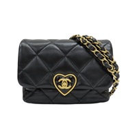 黑色 菱格紋 羊皮 愛心鎖扣口蓋包 肩背包 AS3979【CHANEL 香奈兒】 AS3979