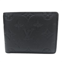 黑色 壓紋牛皮 原花 Multiple 短夾【LOUIS VUITTON LV 路易威登】 M62901