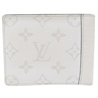 白色 原花 PVC塗層帆布 短夾【LOUIS VUITTON LV 路易威登】 M30896