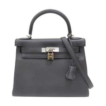 黑色 Togo 牛皮 Kelly 28 凱莉包 兩用包 A刻 銀扣【HERMES 愛馬仕】