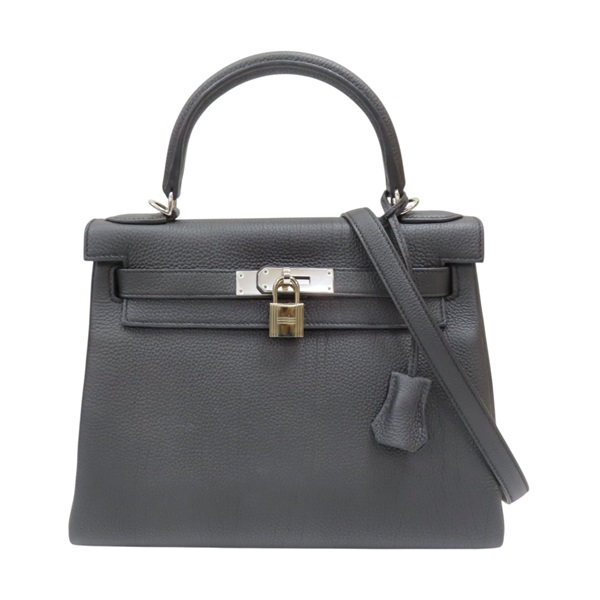 黑色 TOGO牛皮 Kelly 28 凱莉包 兩用包 A刻 銀扣【HERMES 愛馬仕】