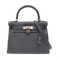 黑色 TOGO牛皮 Kelly 28 凱莉包 兩用包 A刻 銀扣【HERMES 愛馬仕】