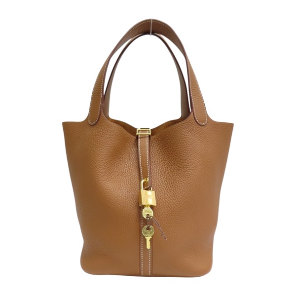 金棕色 TC牛皮 Picotin Lock 22 手提包 金扣 C刻 【HERMES 愛馬仕】 H060991CC