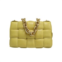 黃色 編織羊皮 The Chain Cassette 兩用包 631421【BOTTEGA VENETA BV 寶緹嘉】 631421