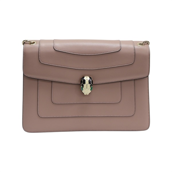 藕粉色牛皮 Serpenti Forever 肩背包【BVLGARI 寶格麗】 280153