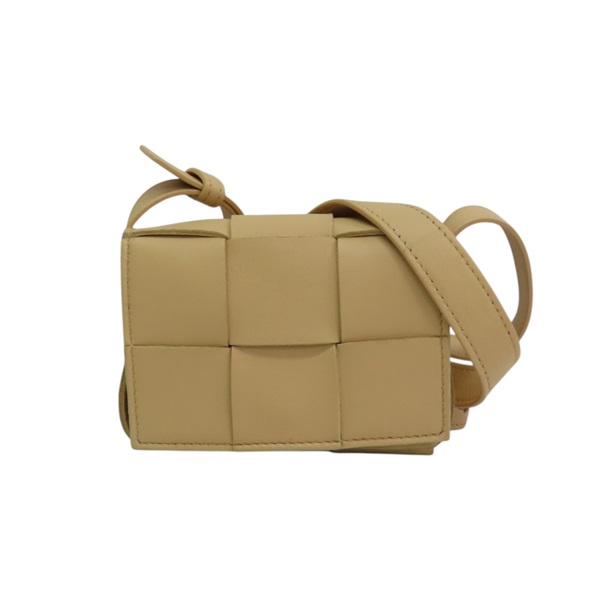 淺褐色 編織羊皮 Mini Cassette 肩背包【BOTTEGA VENETA BV 寶緹嘉】 666688