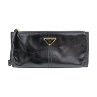 黑色 牛皮 Pouch 拉鍊長夾 1MB051【PRADA普拉達】 1MB051