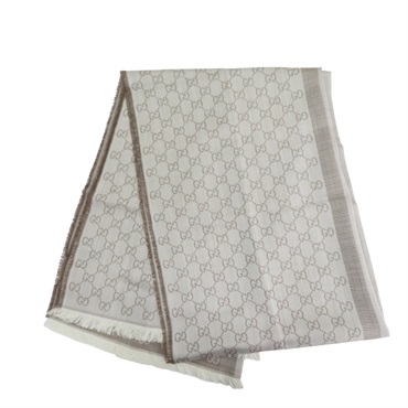 棕色 羊毛 GG Jacquard 圍巾 282390【GUCCI 古馳】 282390
