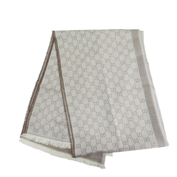 棕色 羊毛 GG Jacquard 圍巾 282390【GUCCI 古馳】 282390
