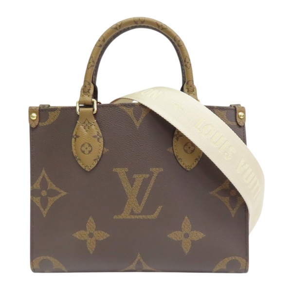 棕色 原花 PVC塗層帆布 On The Go PM 兩用包【LOUIS VUITTON LV 路易威登】 M46373