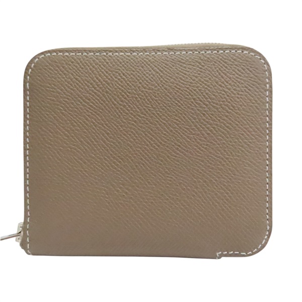 大象灰 Togo牛皮 Silk'In Compact 拉鍊 短夾 K刻【HERMES 愛馬仕】 H087114CK