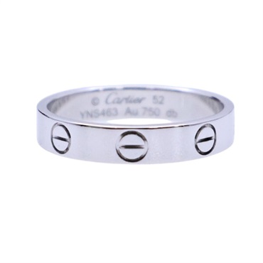 18K白金 LOVE 戒指【Cartier 卡地亞】 B4085152