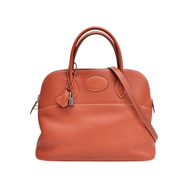 番茄紅 Taurillon牛革 Bolide 35 柏莉包 两用包 □Q 銀扣【HERMES 愛馬仕】