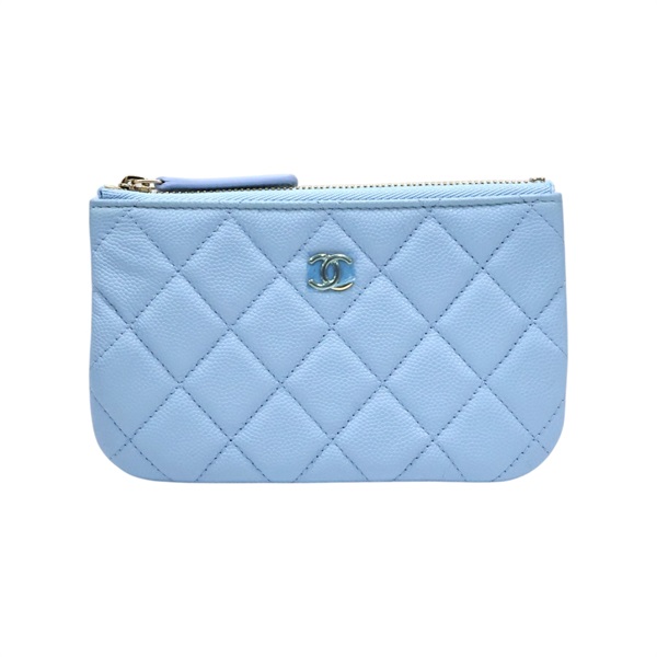 藍色牛皮 拉鍊 零錢包 AP4020【CHANEL 香奈兒】 AP4020