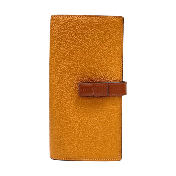棕色 牛皮 Vertical 扣式長夾【LOEWE 羅威】