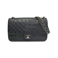 黑色牛皮 Paris-Dallas Logo 鍊帶 肩背包 無卡【CHANEL 香奈兒】