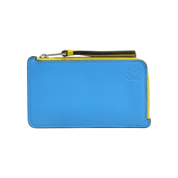 藍/綠/黃色 牛皮 Anagram 拉鍊零錢包【LOEWE 羅威】